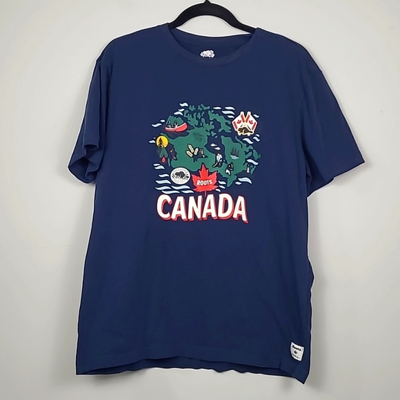 Roots Other - Roots Canada map graphic tshirt